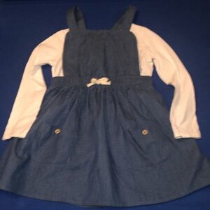 2-Pieces Farmer-Style Skirt & Ling Sleeves Print Tip